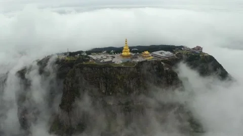 Drone view of emei mountain jinding scenic Stock Footage 134671957