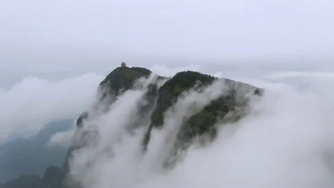 Drone view of emei mountain jinding scenic Stock Footage 134672139