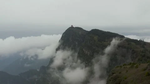 Drone view of emei mountain jinding scenic Stock Footage 134672297