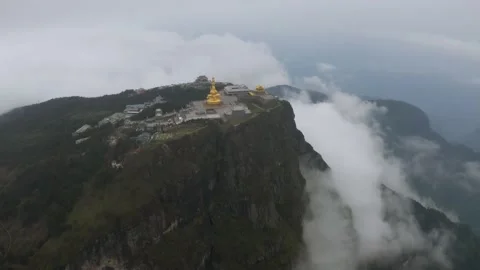 Drone view of emei mountain jinding scenic Stock Footage 134672536