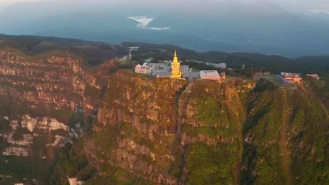 Drone view of emei mountain jinding scenic Stock Footage 134672818