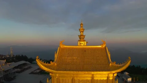 Drone view of emei mountain jinding scenic Stock Footage 134672954