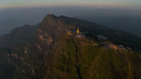 Drone view of emei mountain jinding scenic Stock Footage 134673305