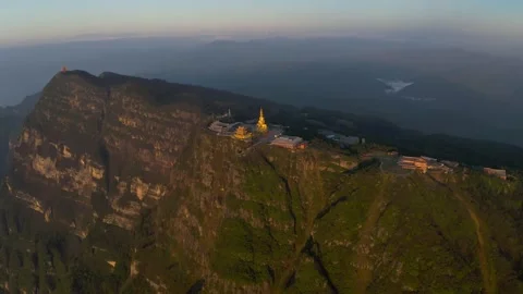 Drone view of emei mountain jinding scenic Stock Footage 134673364
