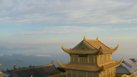 Drone view of emei mountain jinding scenic Stock Footage 134673856