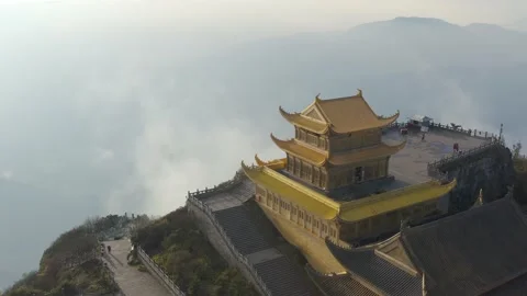 Drone view of emei mountain jinding scenic Stock Footage 134674268