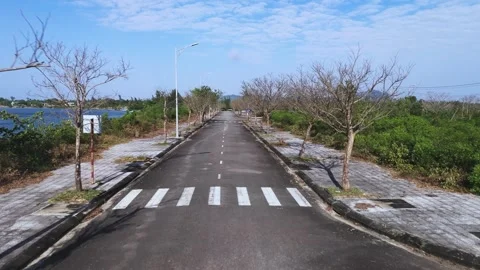 Drone view of empty abandoned road (2of2) 動画素材 332771336