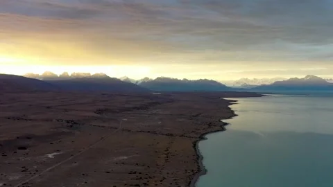 Drone view of epic sunset over the Andes mountain range 스톡 동영상 255838965
