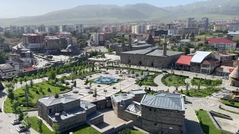 A drone view of Erzurum, Turkey. Stock Footage 280416132