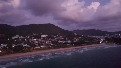 Drone view of the evening Phuket island, Beach Video stock 247479010