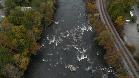 Drone View of Fall Colors Stock Footage 274734994