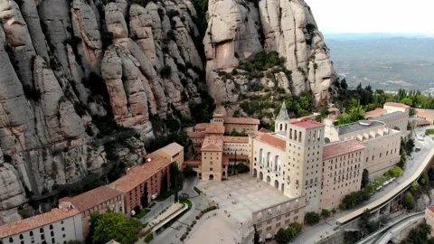Drone view of the famous Montserrat monastery. Stock Footage 166275160