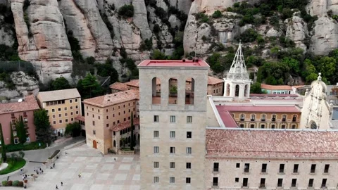 Drone view of the famous Montserrat monastery. Stock Footage 166275172