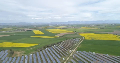 Drone view of fields in Spain 4K Stock Footage 111837311