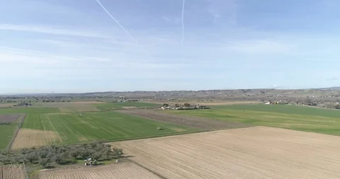Drone view of fields in Spain 4K Stock Footage 112457702