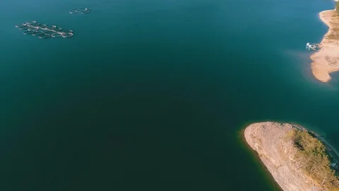 Drone view at Fishpond in dam Dospat - Rodopi mountain 4k 库存影片 116184020