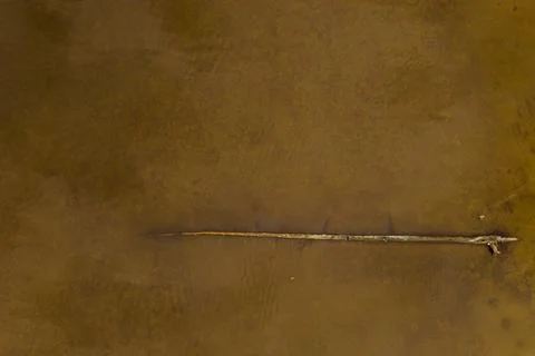 Drone view of a floating log Stock Photos