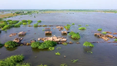Drone view Floods and flooded houses Stock Footage 272118501