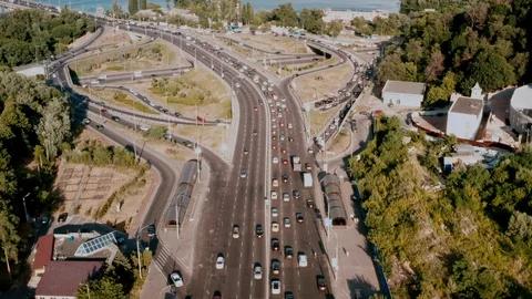 Drone view Flying straight the camera looks at the horizon smoothly landed Stock Footage 111876207