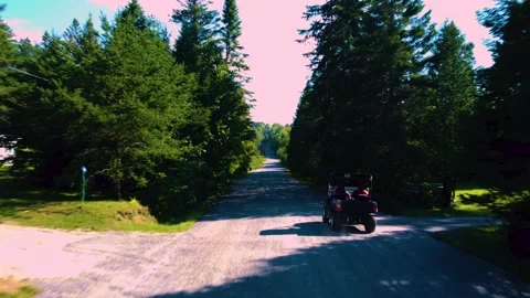 Drone view followed back by a side by side HD Stock Footage 209401547