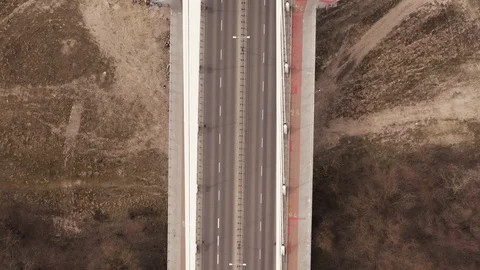 Drone to view footage of empty city of Warsaw with Swietokrzyski bridge Stock Footage 127596596