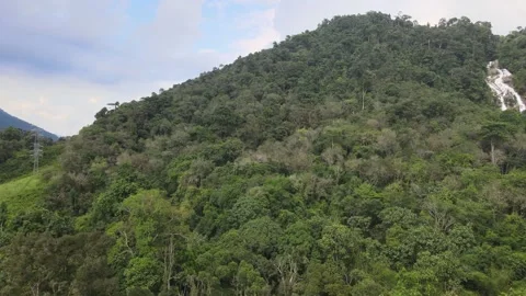 Drone view of Forest Reserve and Waterfall in Perak Stock Footage 149210709