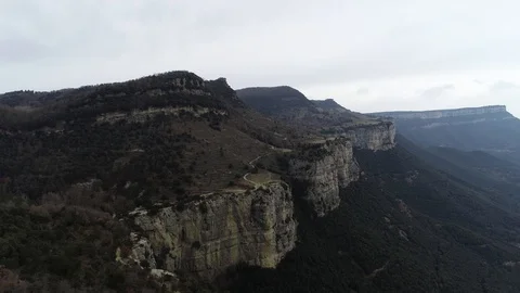 Drone view of forest in a rocky valley Stock Footage 102214565