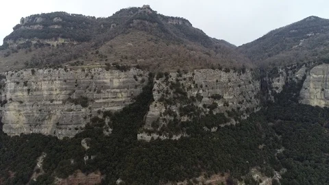Drone view of forest in a rocky valley Stock Footage 102214627