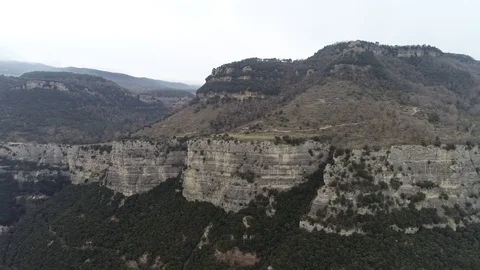 Drone view of forest in a rocky valley Stock Footage 102214817