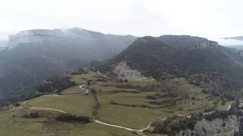 Drone view of forest in a rocky valley Stock Footage 102214848