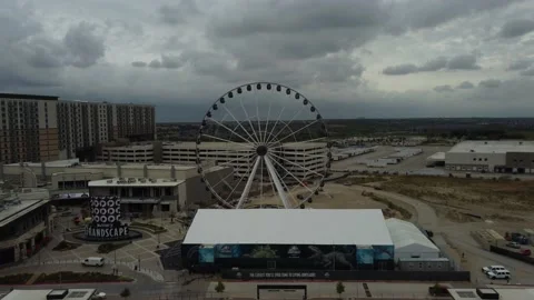 Drone view of a fortune  Wheel Stock Footage 162175845