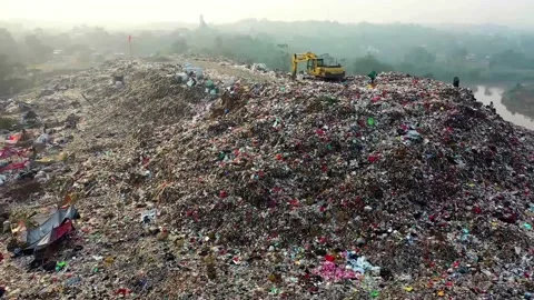 Drone view of garbage ,aerial garbage view ,sky view of garbage. Stock Footage 136750068