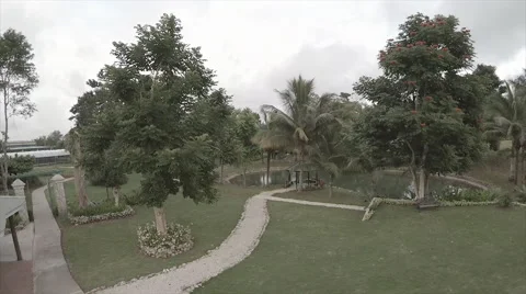 Drone view of garden grounds 4 Stock Footage 62526829