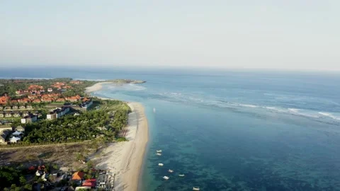 Drone view of Geger Beach. Bali coastline, Indonesia Stock Footage 135548766