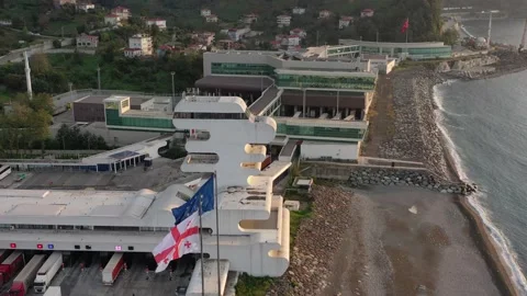 Drone view of the Georgian-Turkish border Video stock 151265457