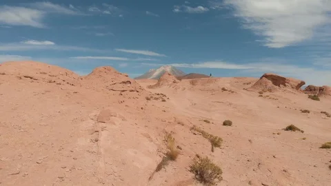 Drone View of Geysers Sol de Montana in south Bolivian desert  Uyuni, Bolivia Stockbeeldmateriaal 125484401