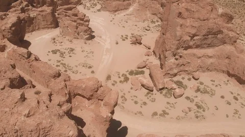 Drone View of Geysers Sol de Montana in south Bolivian desert  Uyuni, Bolivia Stockbeeldmateriaal 125484836