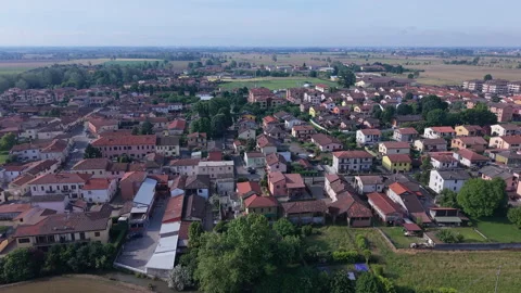 Drone view of Giussago a small town in the province of Pavia at sunny day Vidéo 336812021