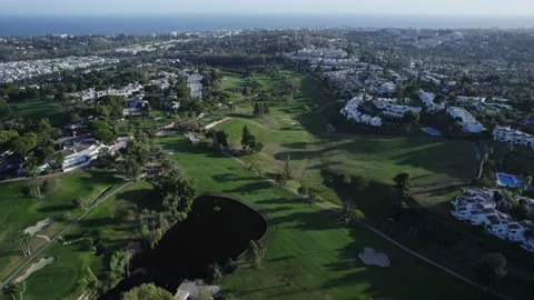 Drone view of the golf club in Spain Marbella Stock Footage 232652246