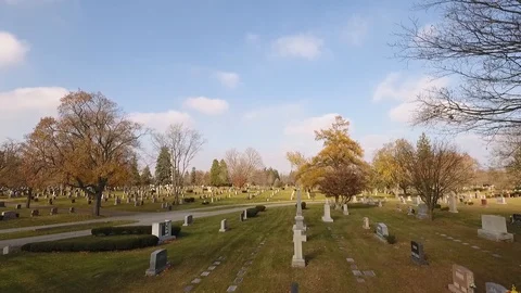 Drone View of Graveyard Stock-Footage 104871522