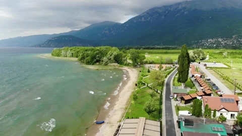 Drone view of green hilly mountains in Macedonia Stock Footage 155583127