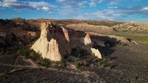 Drone view of Grosvenor double arch in Grand Staircase Escalante National Stock-Footage 345096447