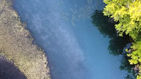 Drone view of the Guadalupe River in San Marcos Stock Footage 297933577