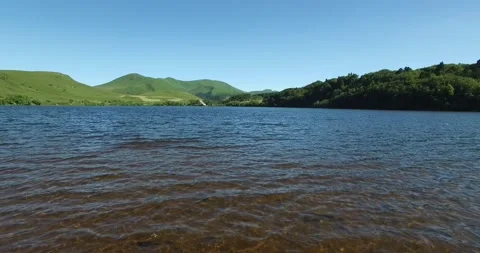 Drone view of the Guery Lake Stock Footage 131834015