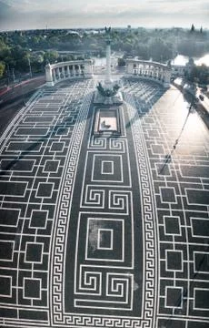 Drone view of Heroes square Stock Photos