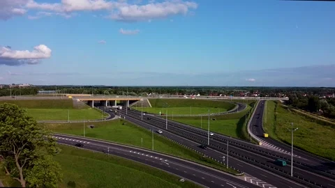 Drone view of a high-density traffic road Stock Footage 180039554