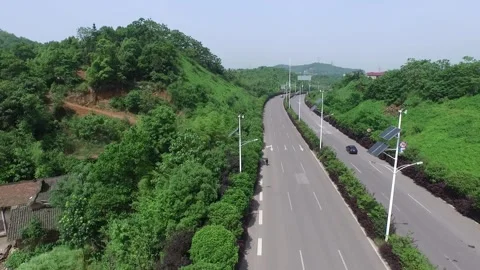 Drone View Highway Green Mountain China 動画素材 337184197