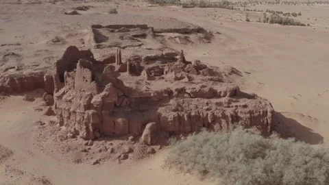 Drone view of the historic Ksar of Ighzer ,  Timimoun  , southern Algeria. Stock Footage 341257944