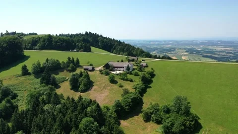 Drone view of a homes and landscapes in Tyrol, Austria Stock Footage 196129085