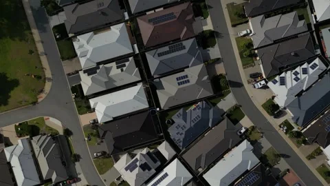 Drone View of Houses Rooftops, Cityscape in Perth City Australia Stock Footage 251626459